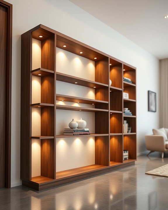 recessed lighting for bookshelves