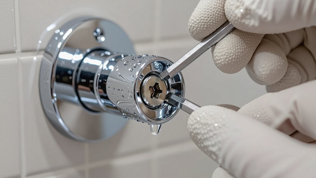 remove stuck shower handle