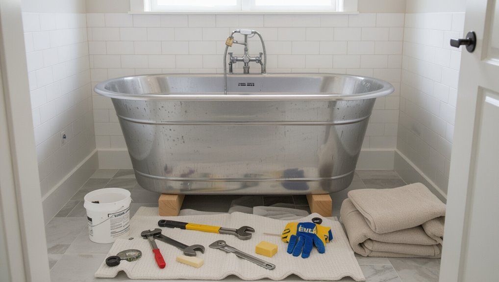 removing a steel bathtub