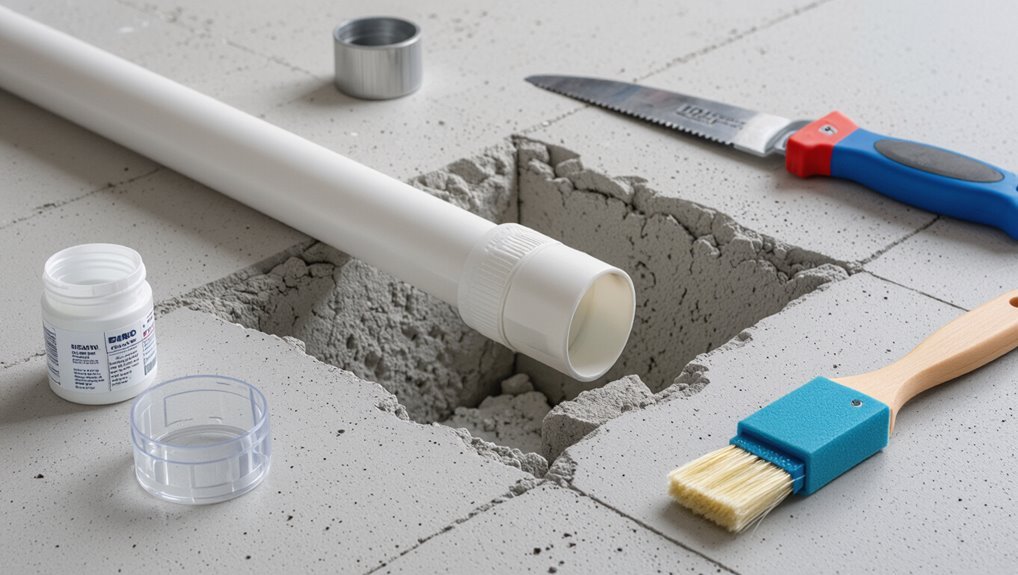 repairing concrete encased pvc pipes
