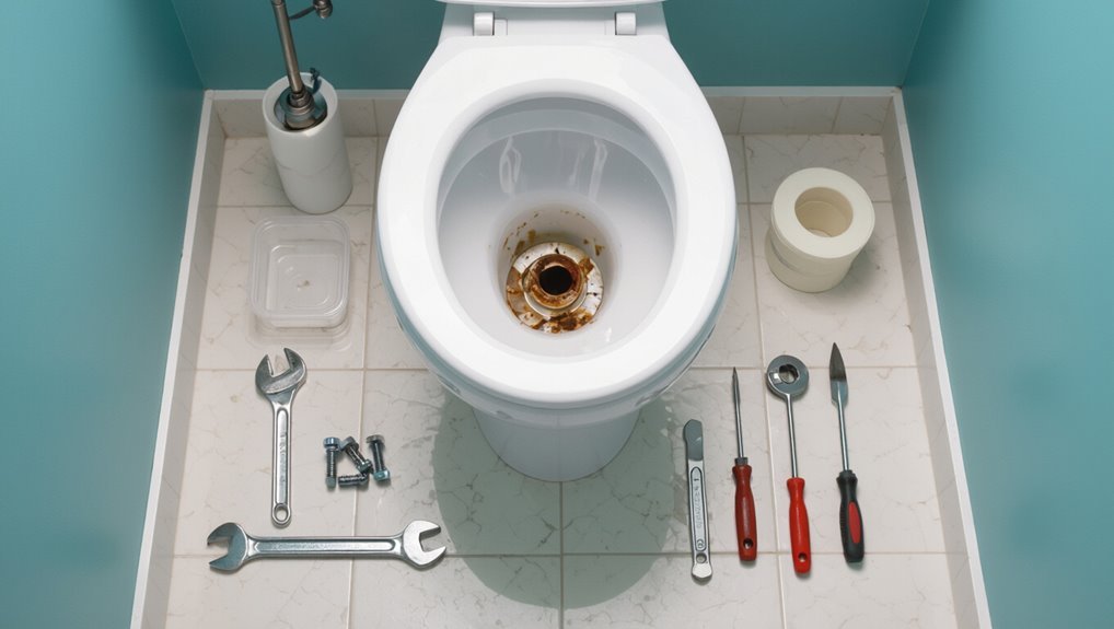 replace rusted toilet flange