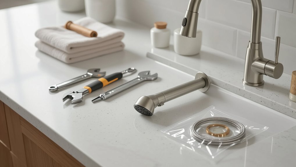 replacing kitchen faucet sprayer