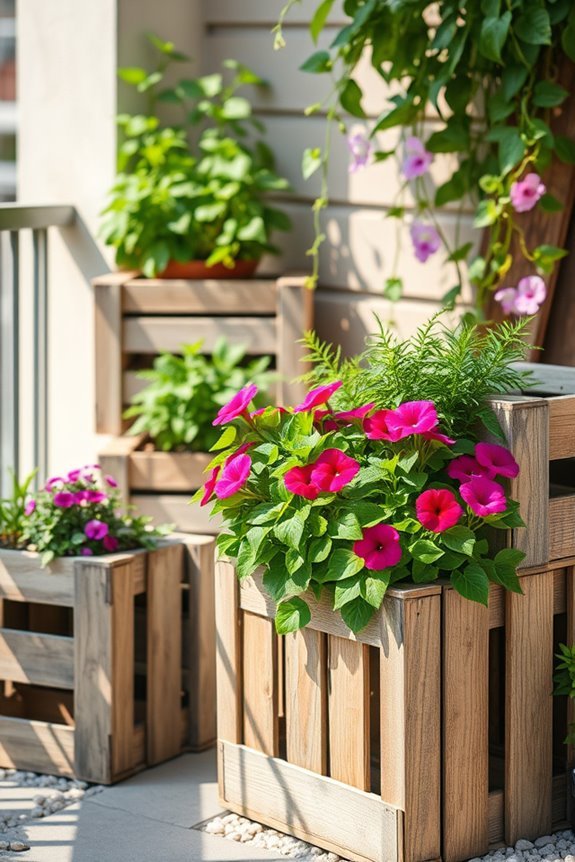 repurposed crates for gardening