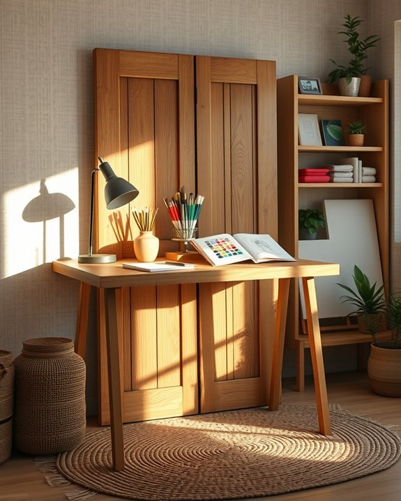 repurposed door desk design