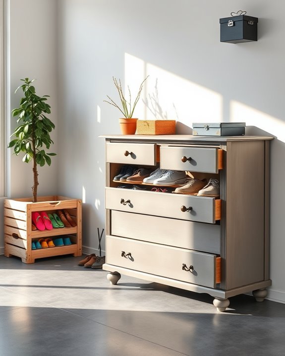 repurposed furniture for storage