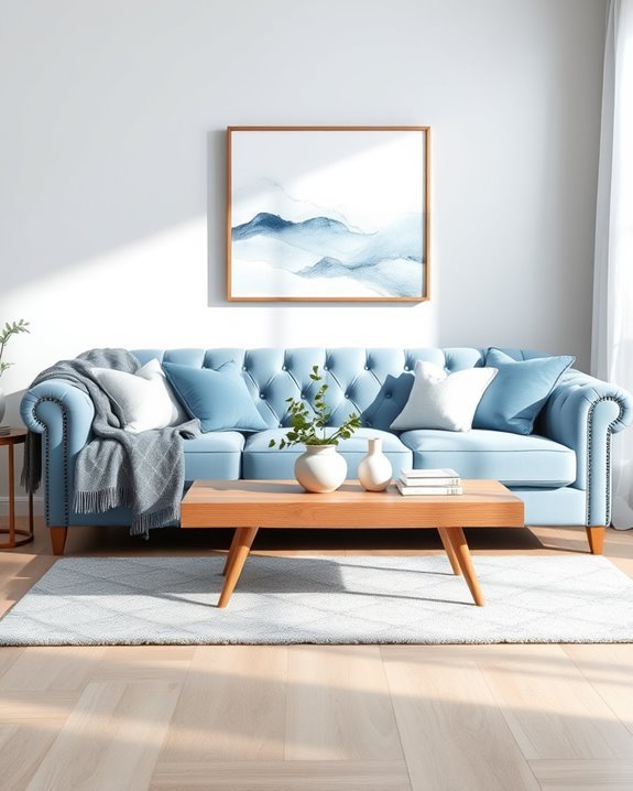 revitalizing soft blue upholstery