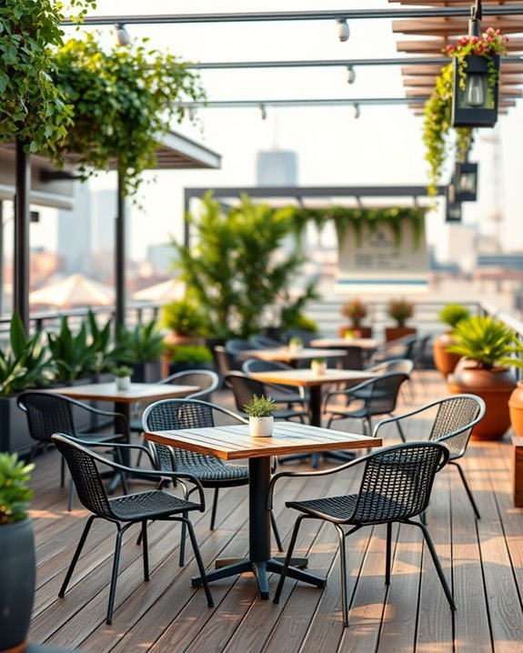 rooftop seating enhances experience