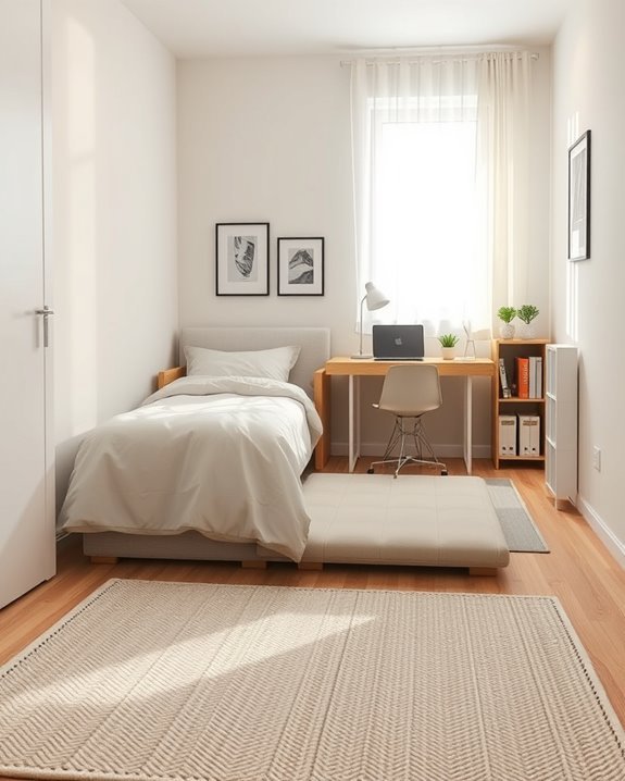 rug enhances dorm aesthetics