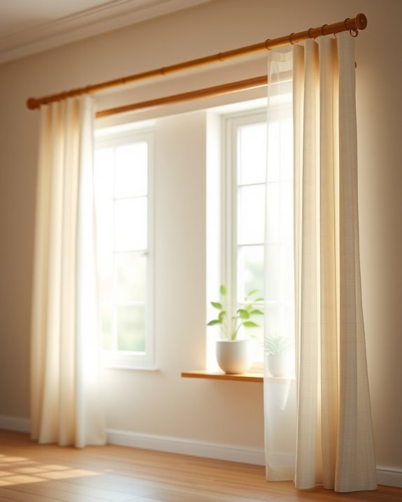 rustic bamboo curtain rods