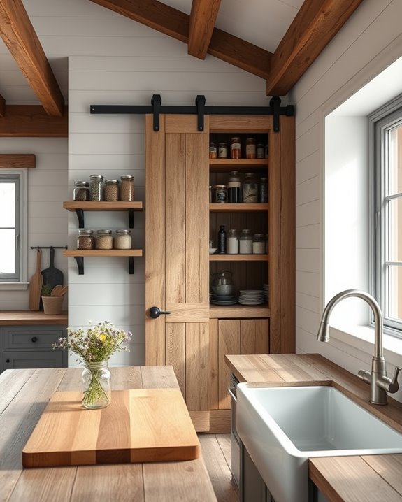 rustic barn door pantry