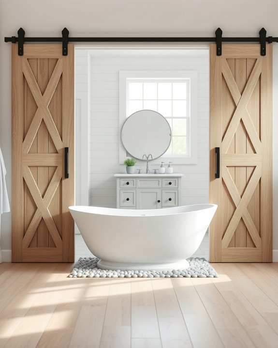 rustic barn doors enhance ambiance