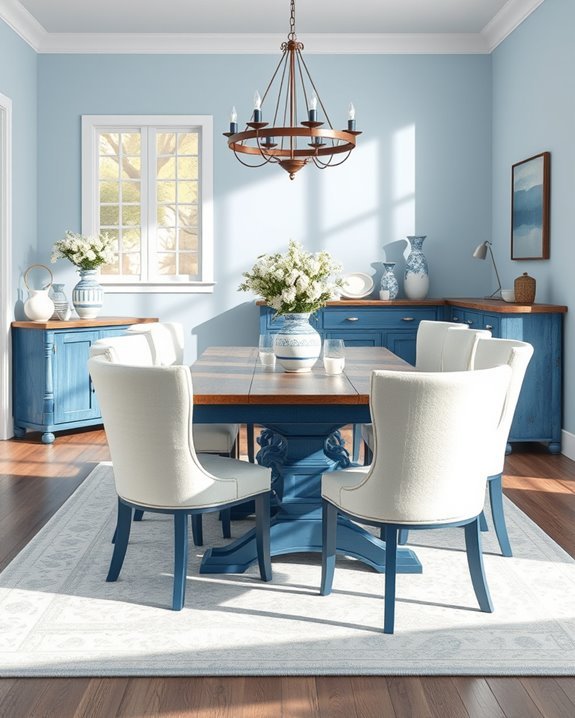 rustic blue wooden decor
