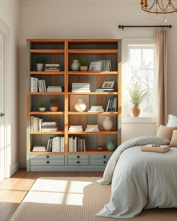 rustic bookshelf makeover project