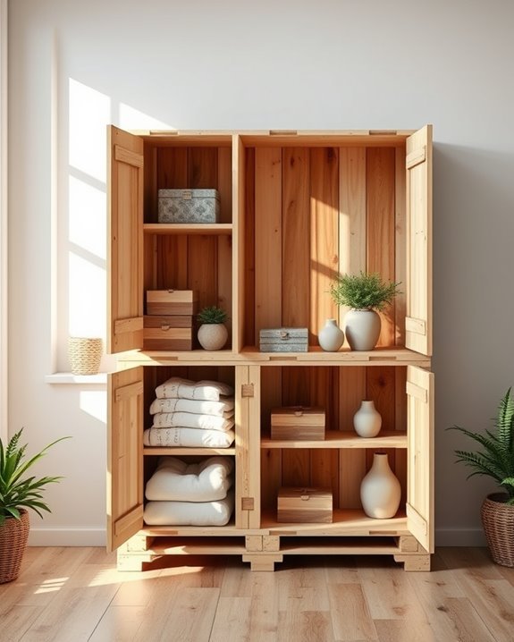 rustic budget friendly pallet cupboard