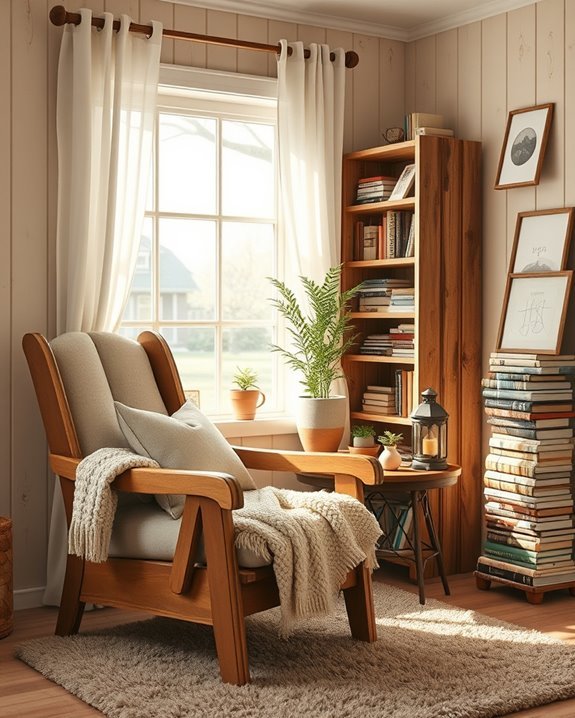 rustic charm reading nook
