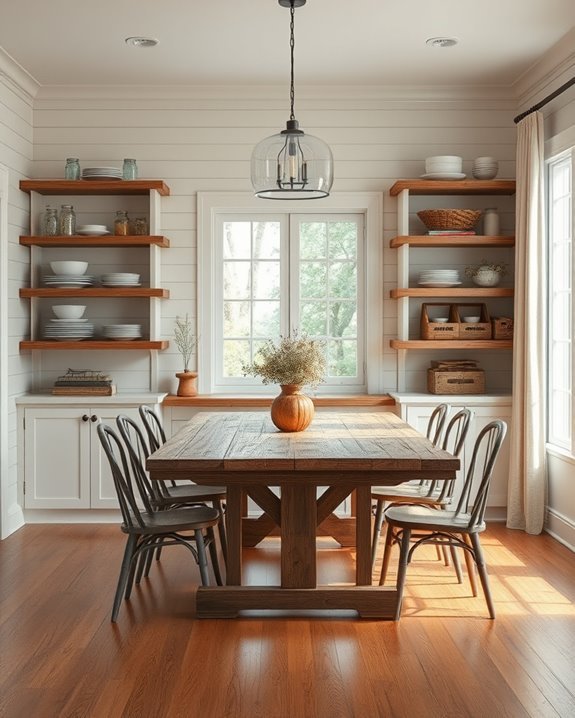 rustic charm with shelving