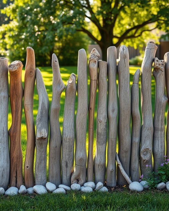 rustic eco friendly driftwood fence