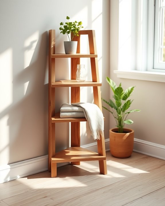 rustic ladder corner table