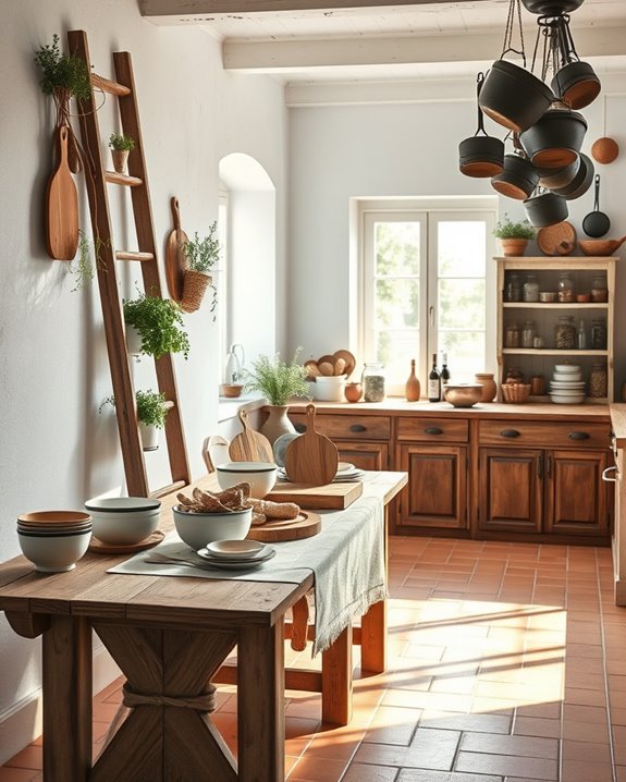 rustic ladder shelf decor