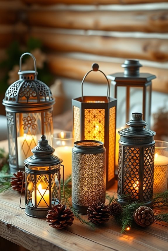 rustic lanterns create warmth