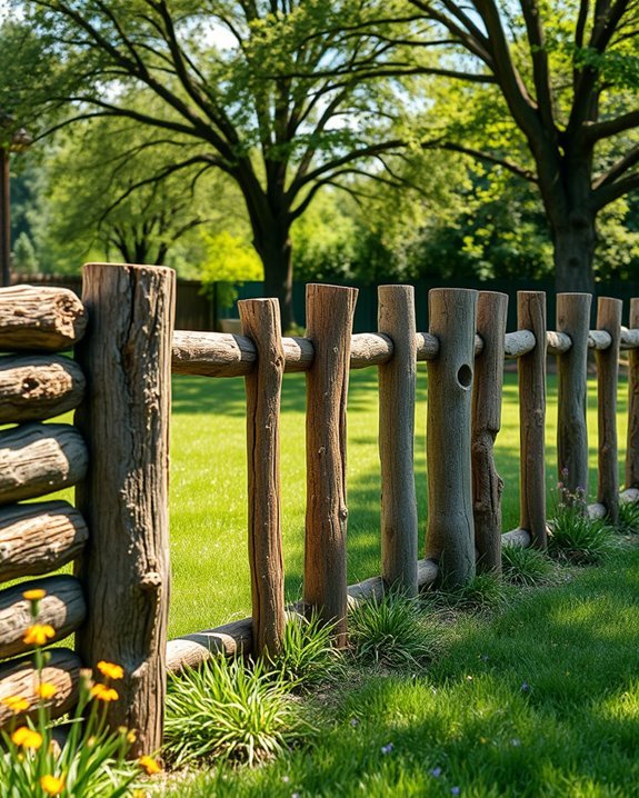 rustic log fence charm