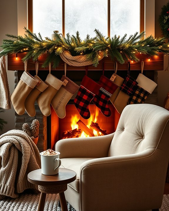 rustic stockings holiday display