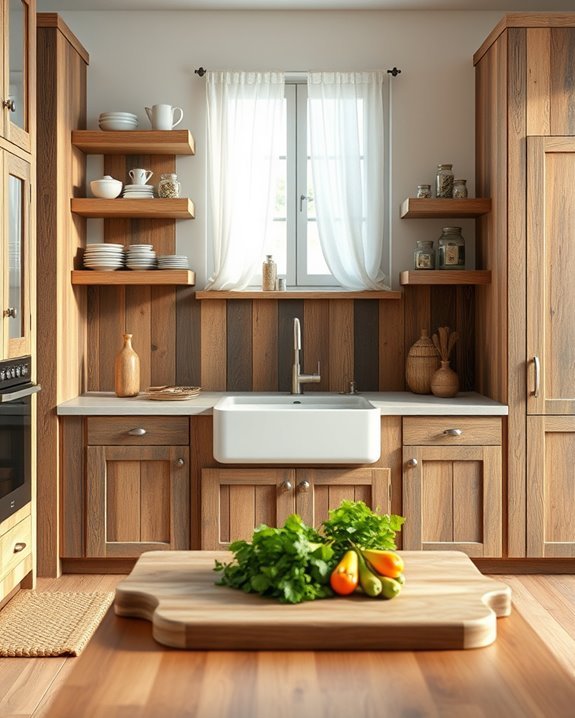 rustic sustainable wood cabinets