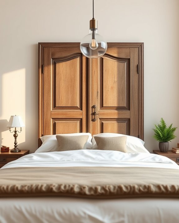 rustic vintage door headboard