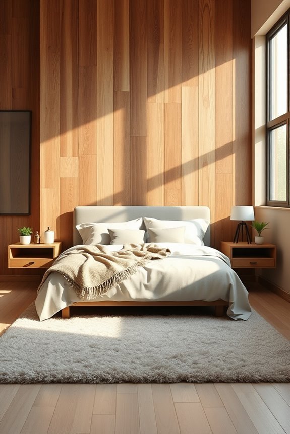 rustic warmth in bedrooms