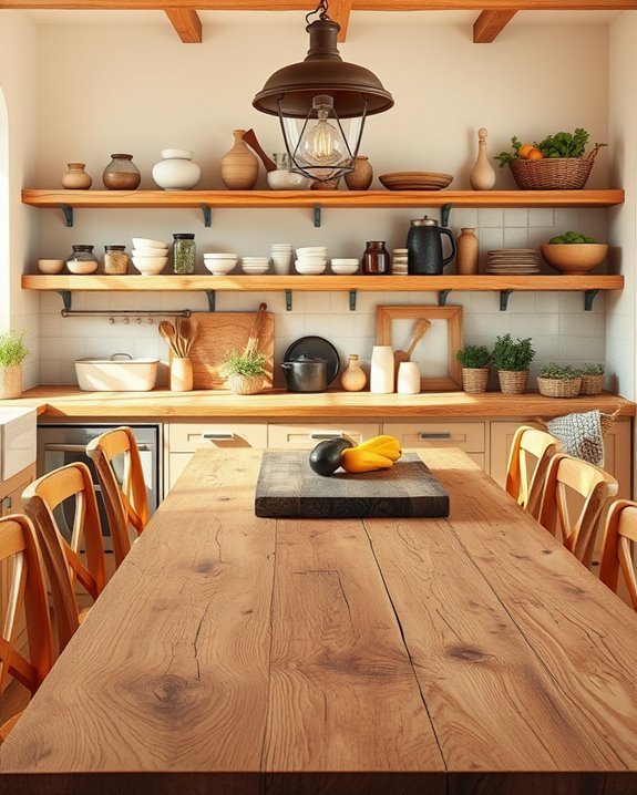 rustic warmth in kitchens