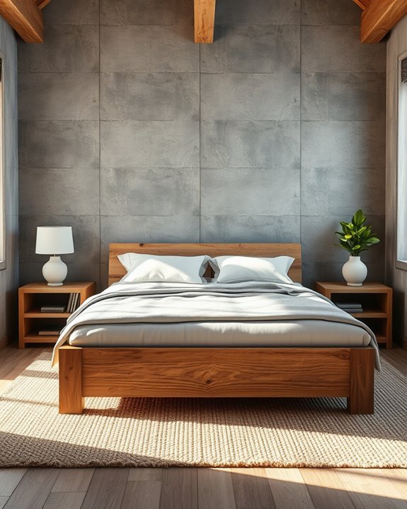 rustic warmth with concrete