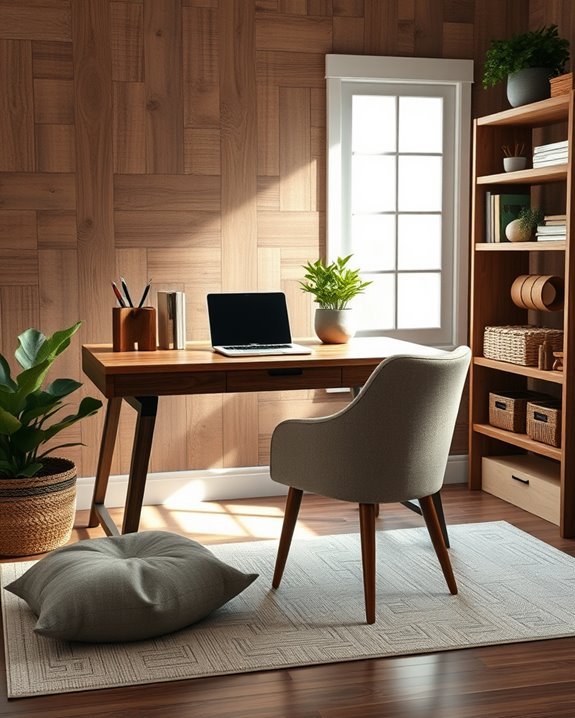 rustic wooden home office