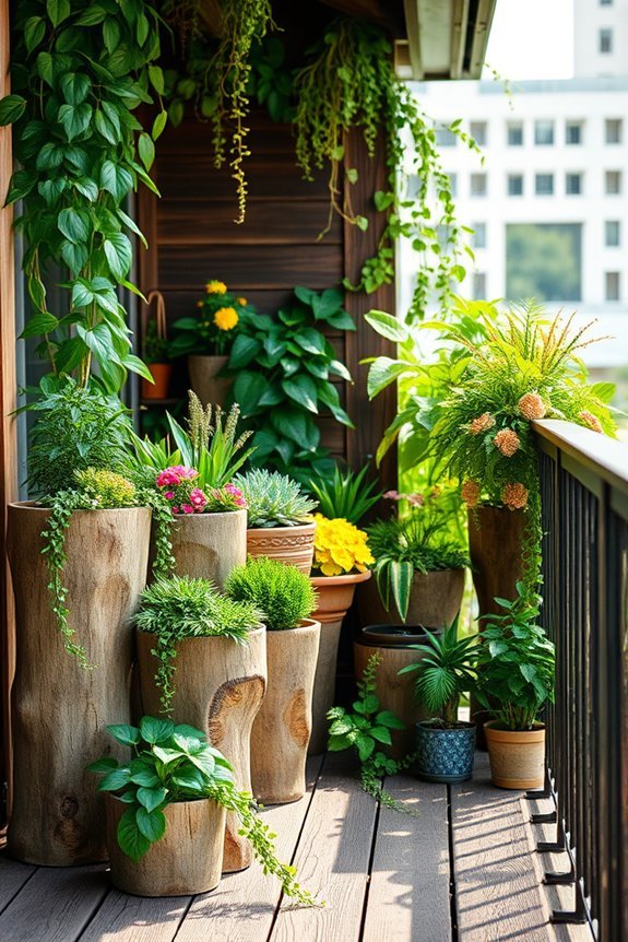rustic wooden planter stands