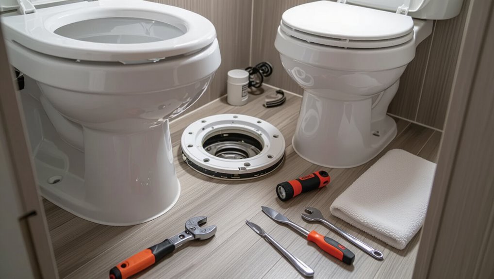 rv toilet flange removal reasons