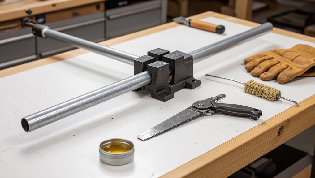 safe galvanised pipe cutting