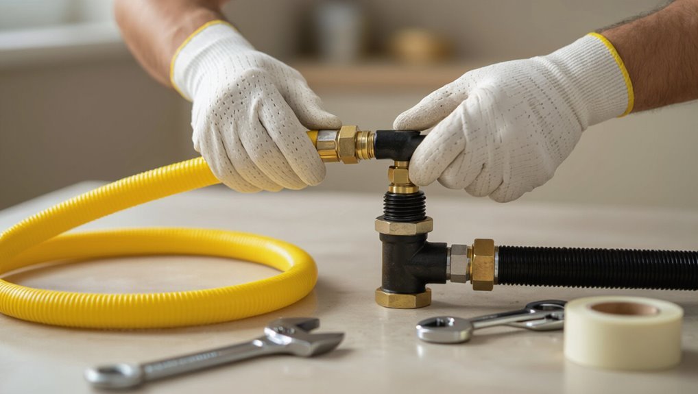 safe gas line connection