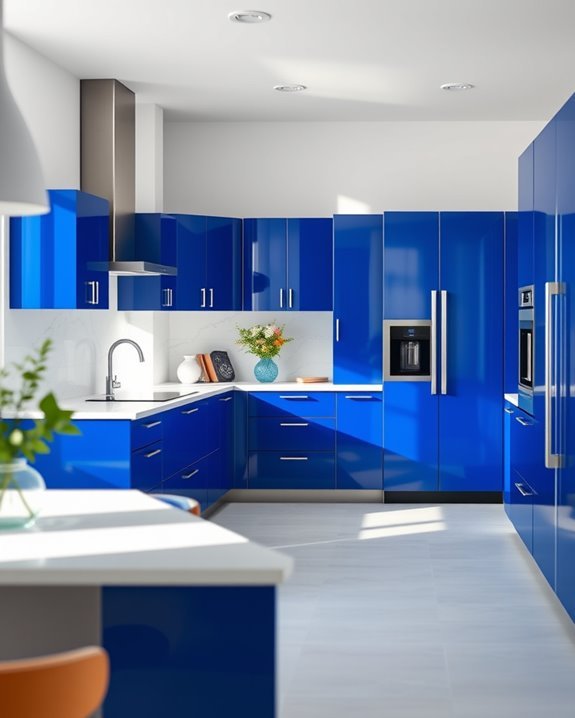 sapphire blue kitchen elegance