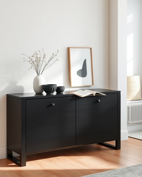 scandinavian black console design