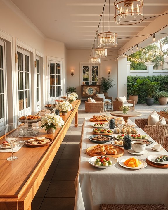 seamless indoor outdoor buffet setup