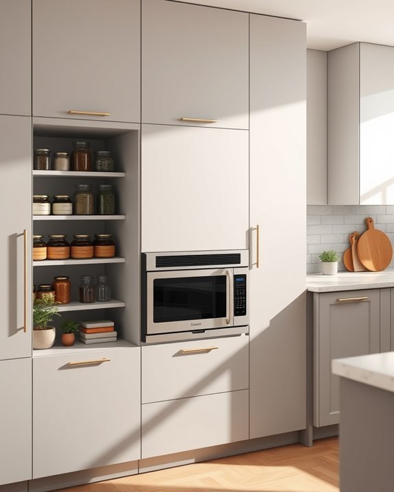 seamless pantry microwave integration