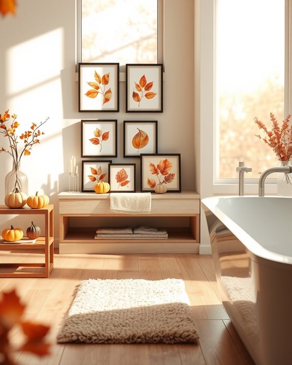 seasonal artwork transforms bathrooms