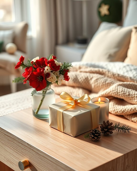 seasonal bedside table decor