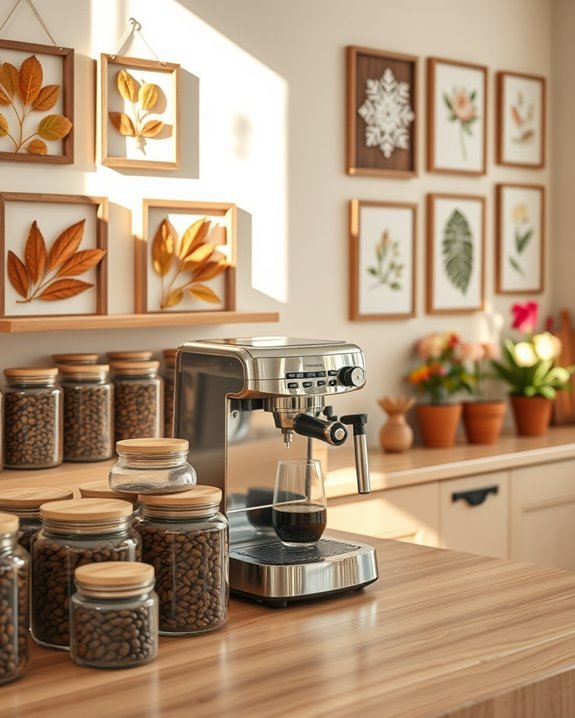 seasonal coffee bar decor