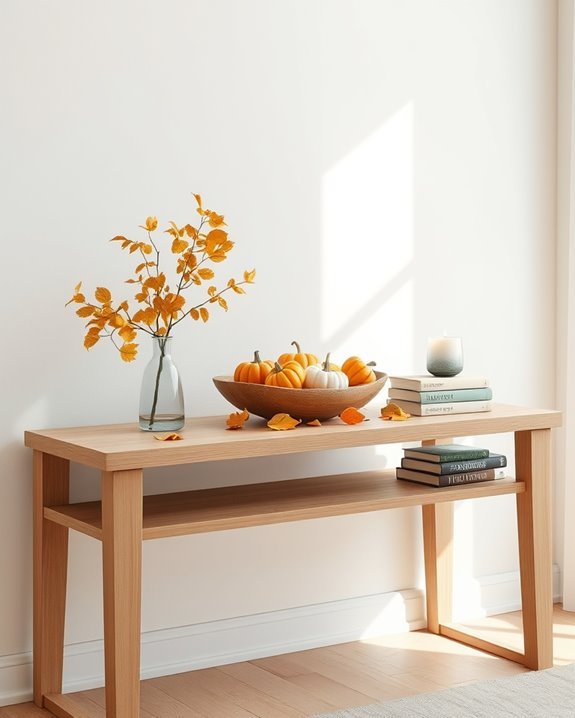 seasonal console table decor