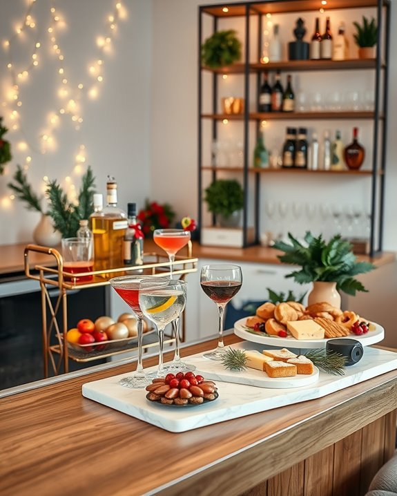 seasonal holiday bar setup