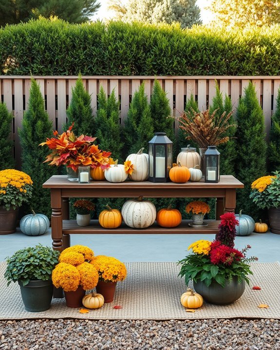 seasonal outdoor display setup