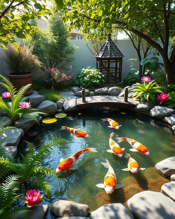 serene backyard koi oasis