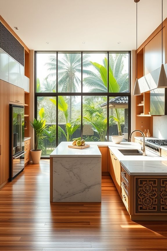 serene balinese kitchen elegance