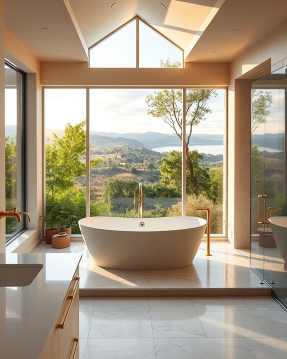 serene bathrooms with views