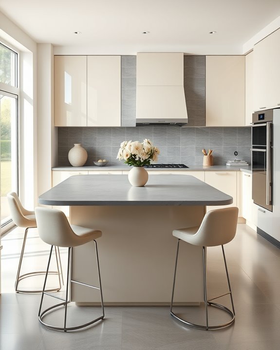 serene cream grey kitchen elegance